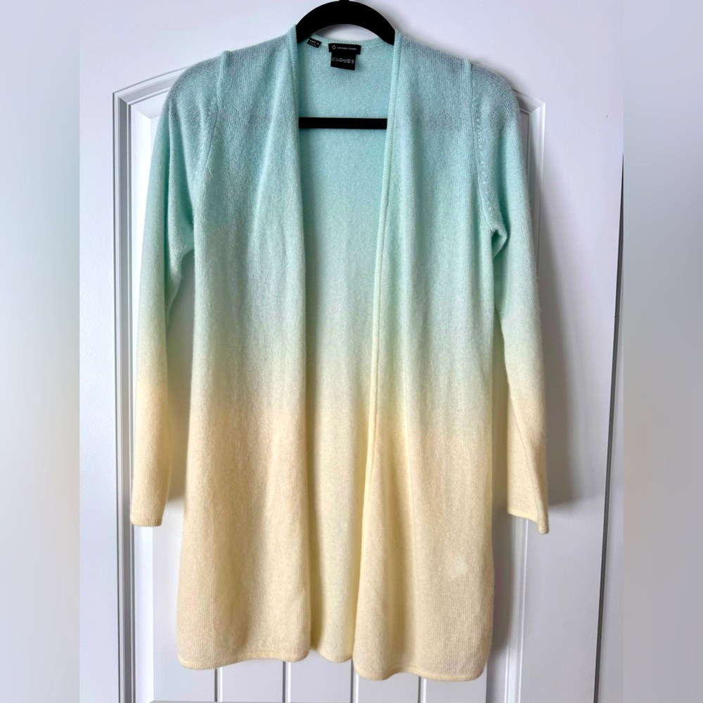 Cashmere Clouds Blue and White Ombré Cardigan